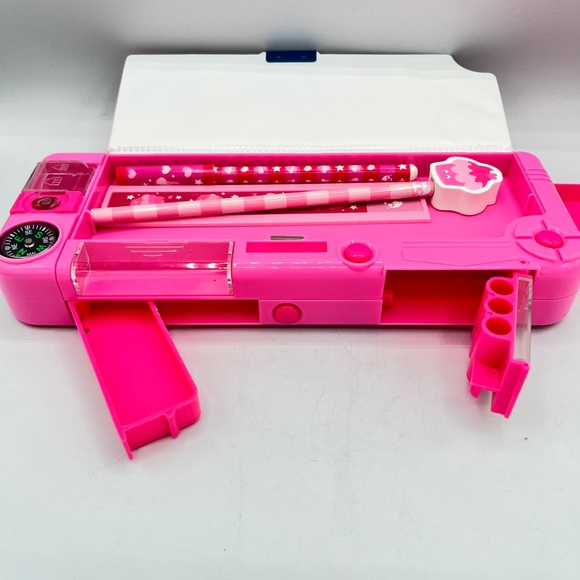 Tinc Mallo Character Pop Out Pencil Case Pink Pop Out Compartment push button - Picture 9 of 12